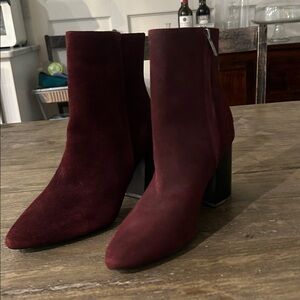 Nine West Burgundy Ankle Boots